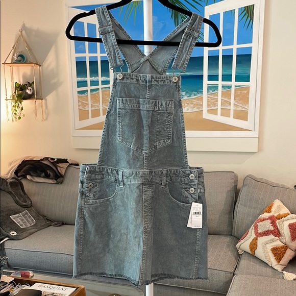 American Eagle Outfitters Denim - American Eagle Outfitters Blue Corduroy Overall Skirt